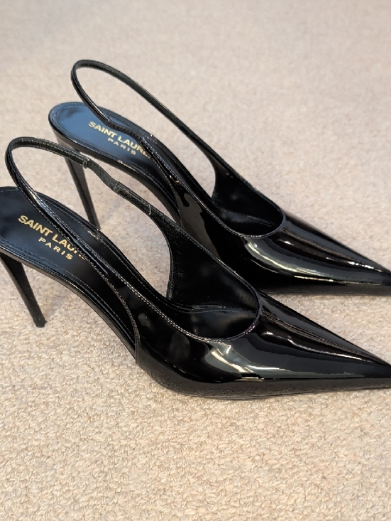Saint Laurent Paris - Pulp Slingback Black Patent - Stiletto Pumps - Picture 3 of 12